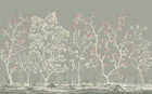 M4305-3 Floresta Gris Tafetán Mural by Tres Tintas