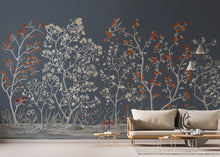 M4305-4 Floresta Azul Tafetán Mural by Tres Tintas