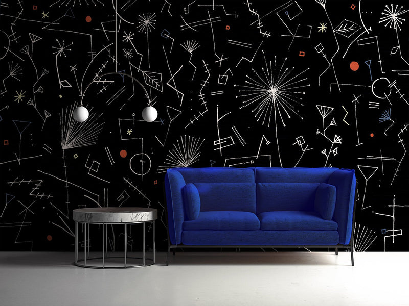 M4309-1 Astra Negro Tafetán Mural by Tres tintas