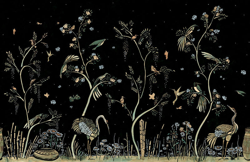 M4310-1 Nox Negro Tafetán Mural by Tres tintas