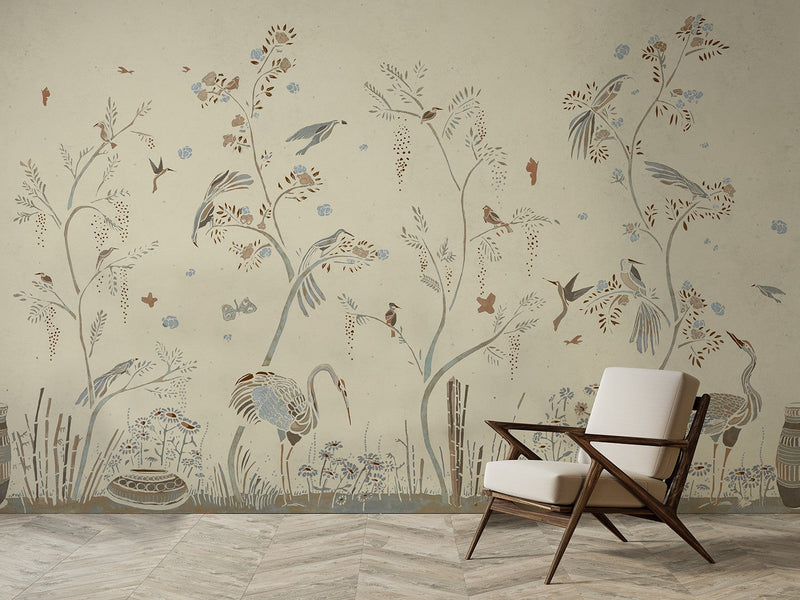 M4310-4 Nox Beige Tafetán Mural by Tres tintas