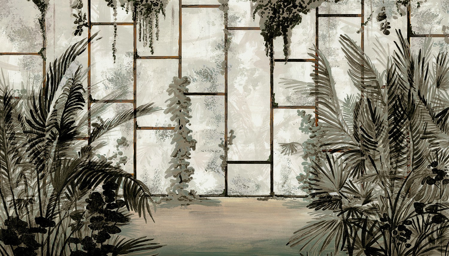 M4311-1 Vivero Verde Tafetán Mural by Tres tintas