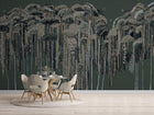 M4313-1 Medusa Verde Tafetán Mural by Tres tintas