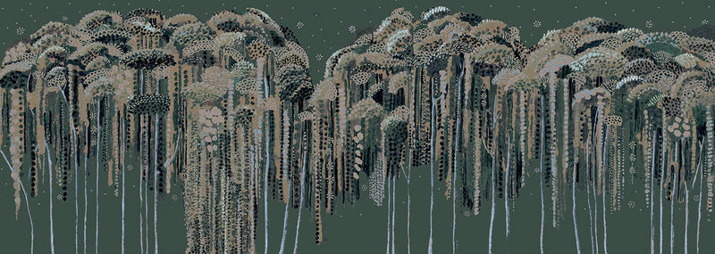 M4313-1 Medusa Verde Tafetán Mural by Tres tintas
