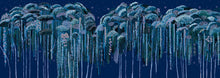 M4313-2 Medusa Azul Tafetán Mural by Tres tintas
