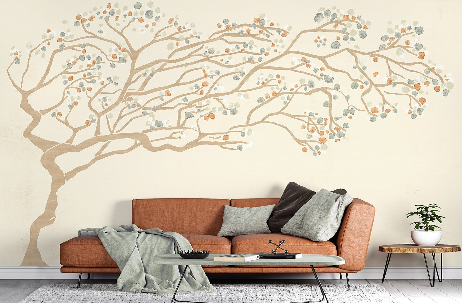 M4315-2 Sazón Beige Tafetán Mural by Tres tintas