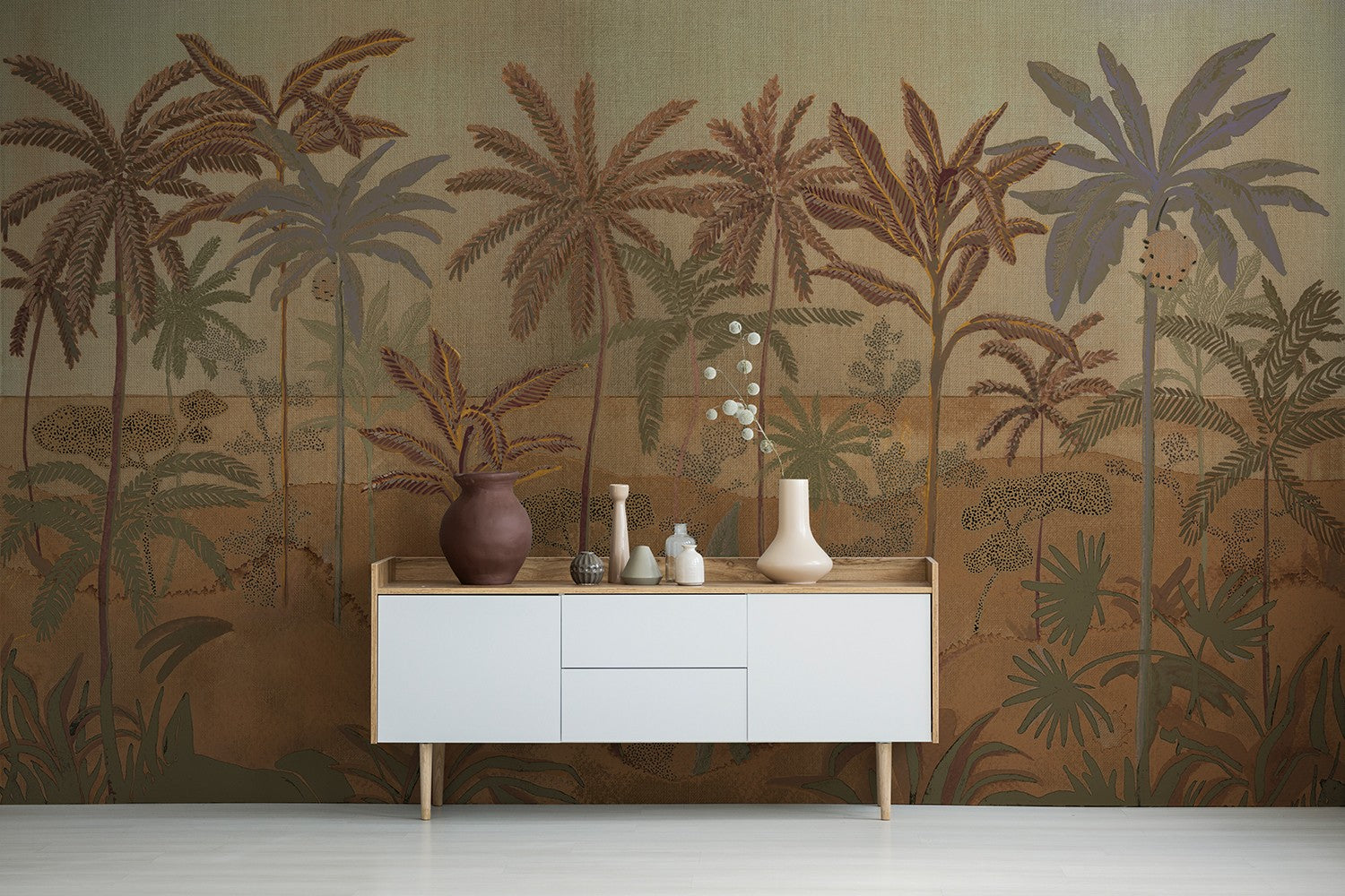 M4318-1 Oasis Rojo Tafetán Mural by Tres tintas