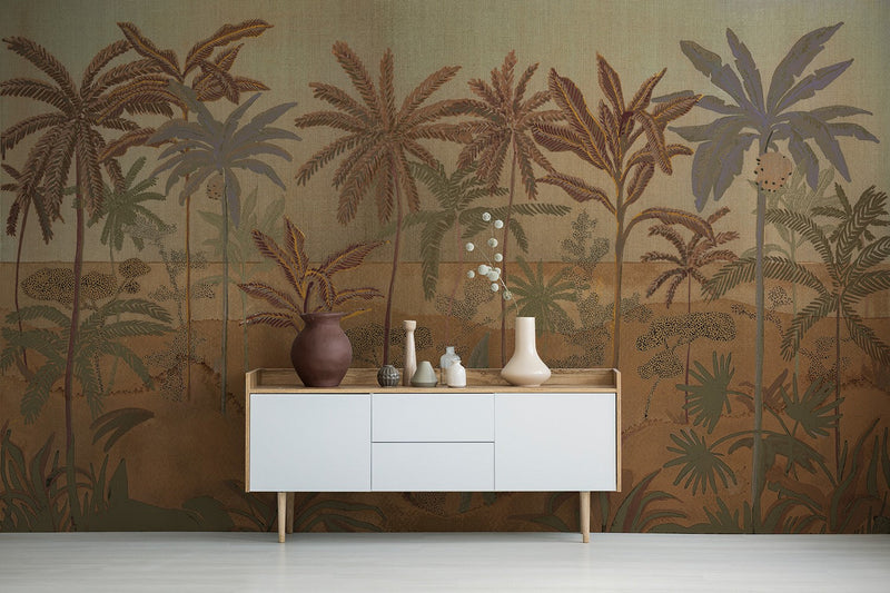 M4318-1 Oasis Rojo Tafetán Mural by Tres tintas