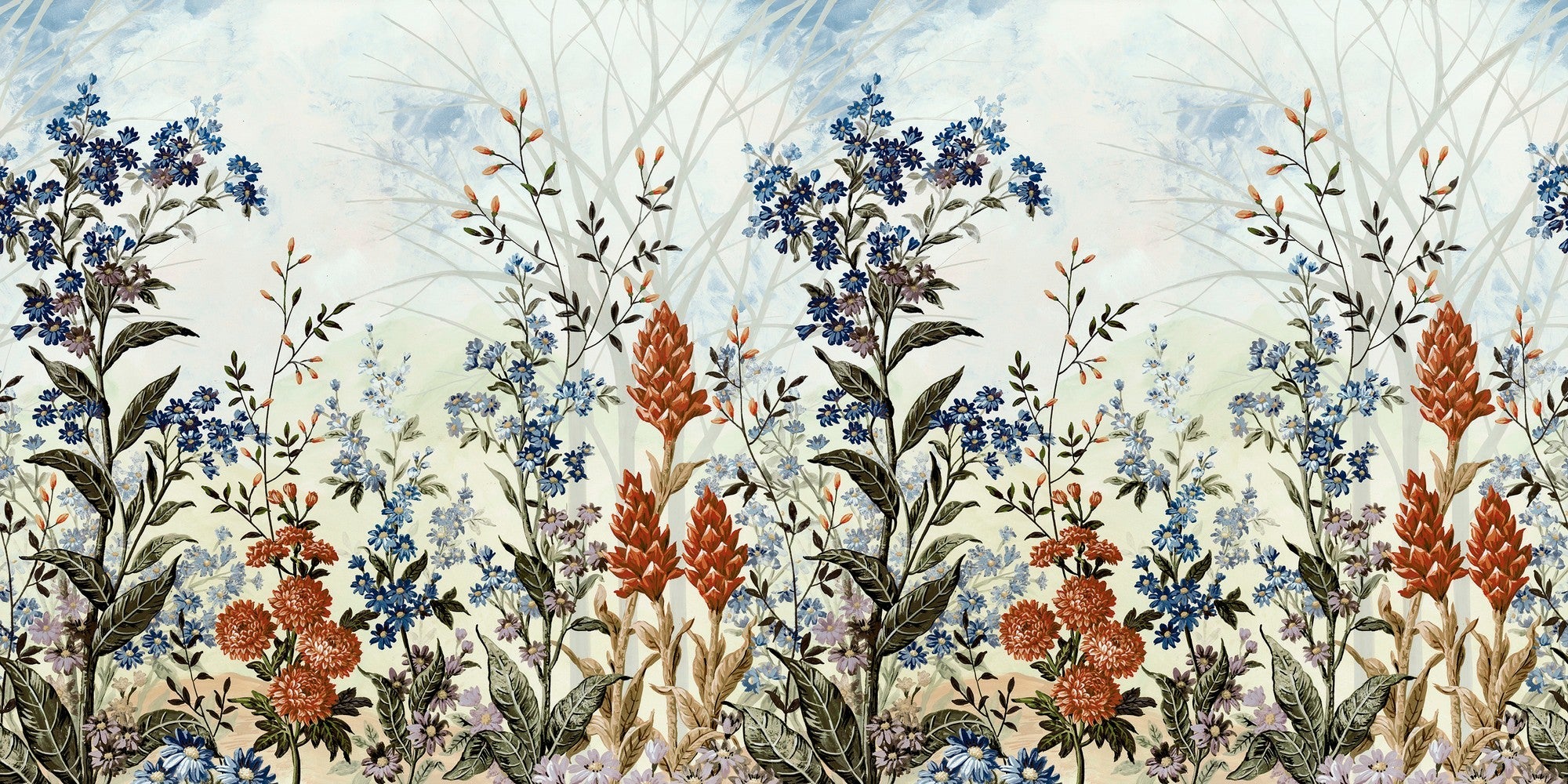 M4501-1 Folía Blanco Bucólica Mural by Tres Tintas