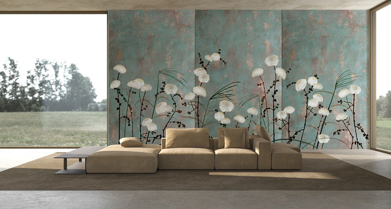 M4502-3 Kintsugi Turquesa Bucólica Mural by Tres Tintas