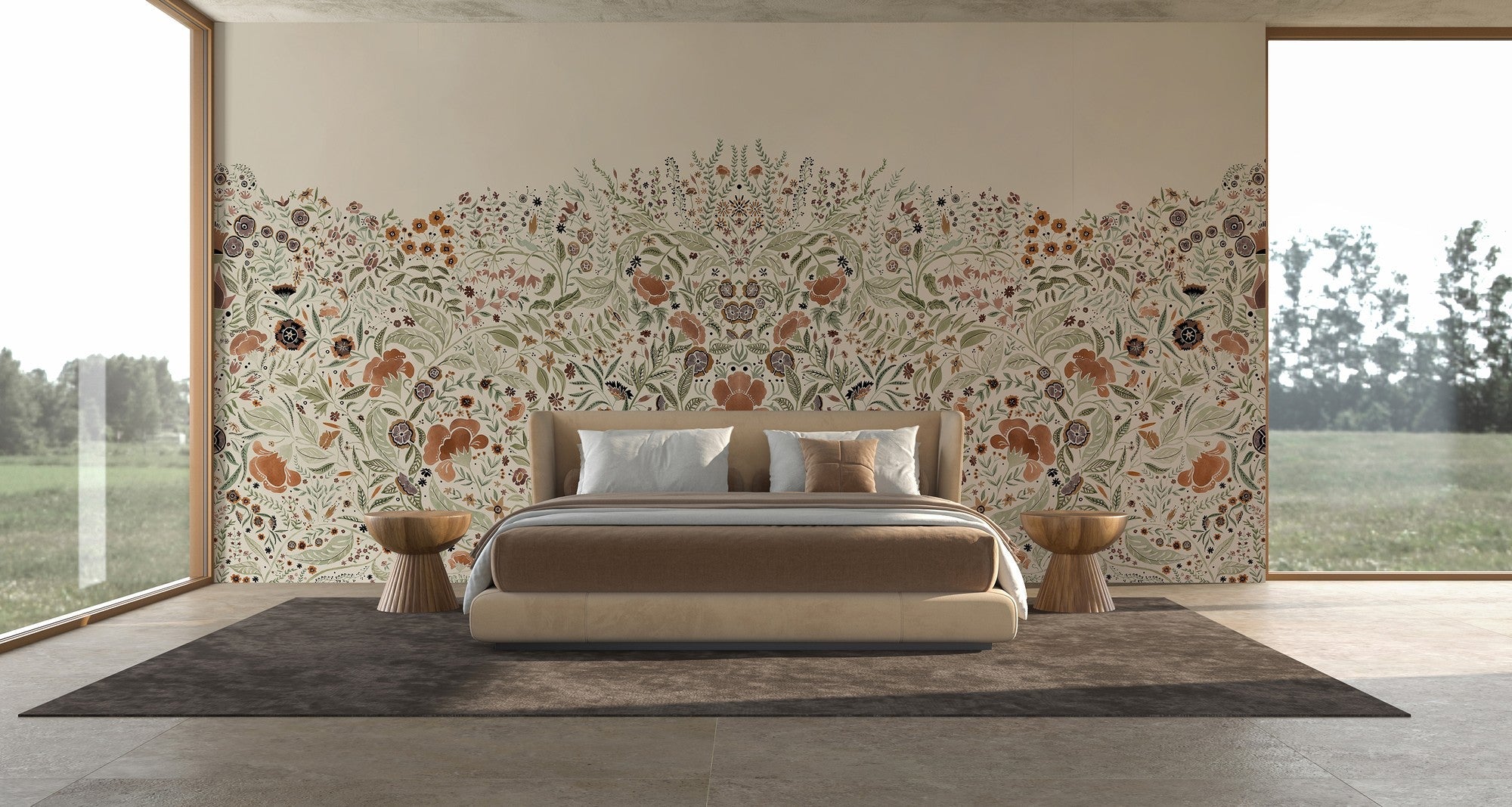 M4509-1 Gran Damasco Blanco Bucólica Mural by Tres Tintas