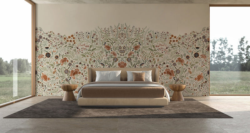 M4509-1 Gran Damasco Blanco Bucólica Mural by Tres Tintas