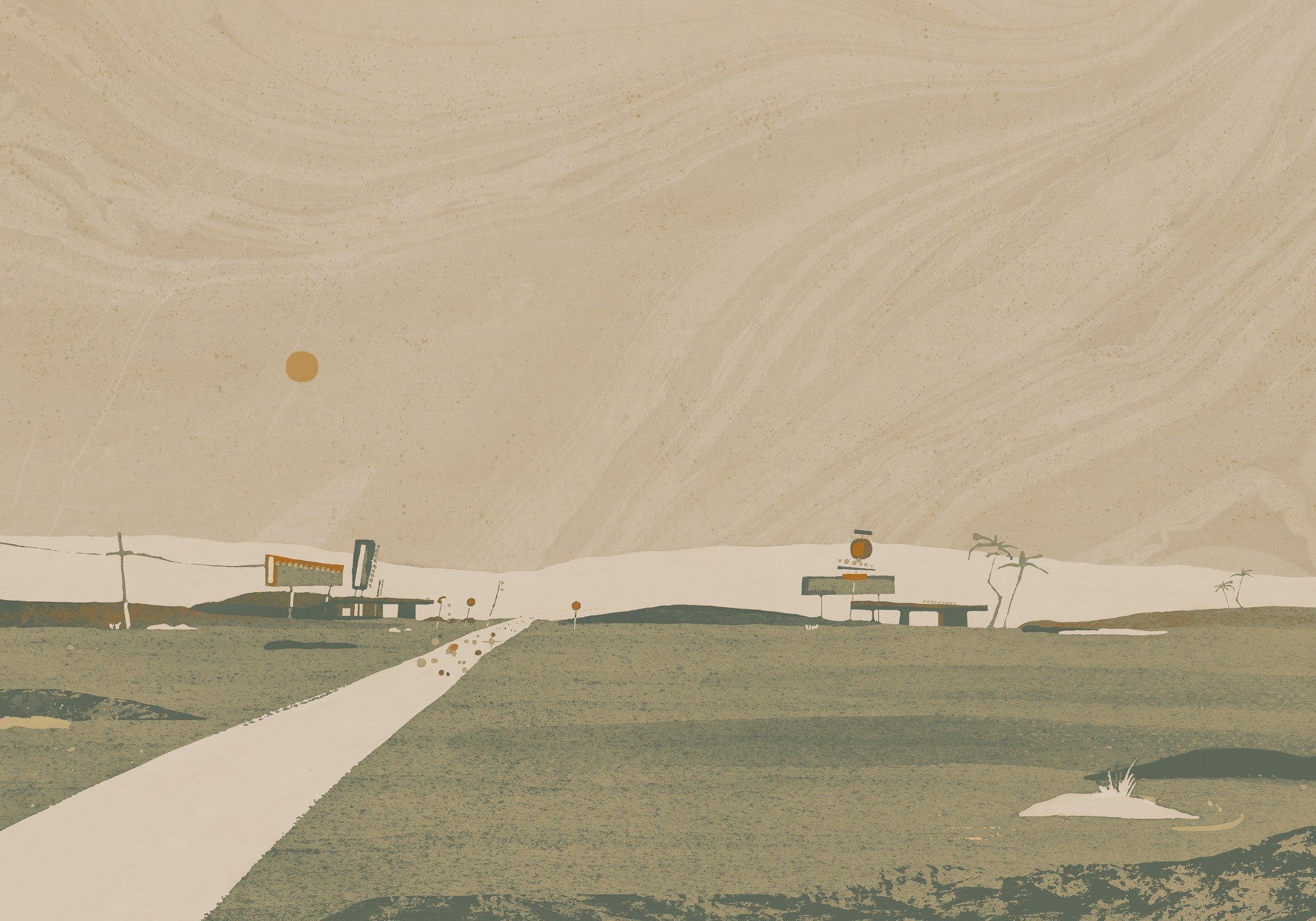 M4901-3 Road trip Beige L'Enfant Terrible Mural by Tres Tintas