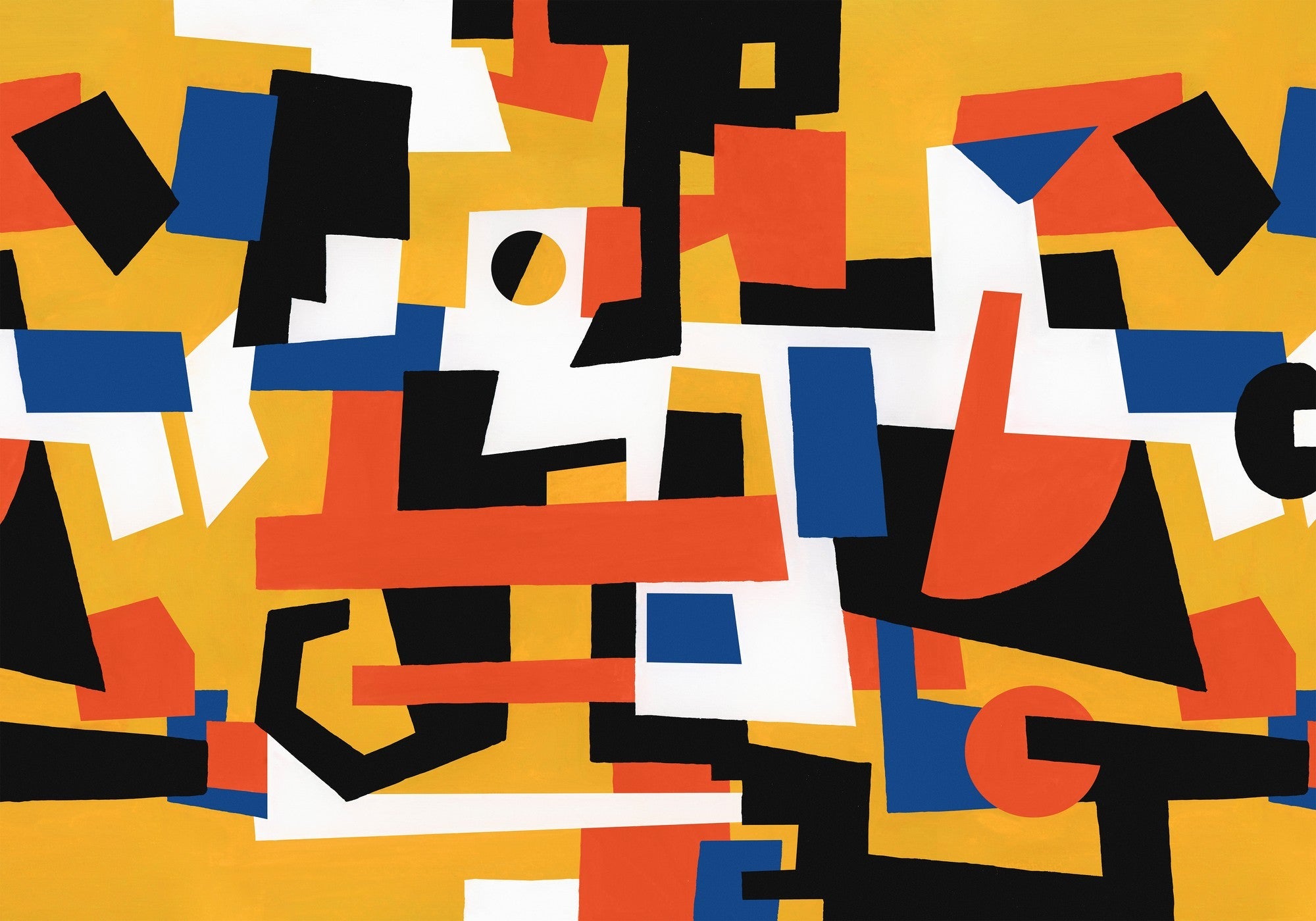 M4904-1 Cubic experience Yellow L'Enfant Terrible Mural by Tres Tintas