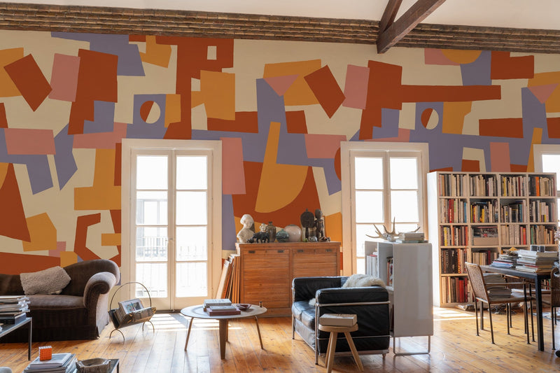 M4904-4 Cubic experience Orange L'Enfant Terrible Mural by Tres Tintas