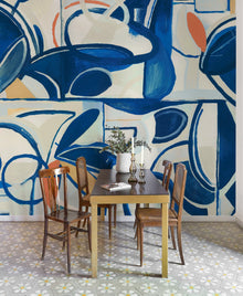 M4905-1 Giant Abstract Blue L'Enfant Terrible Mural by Tres Tintas