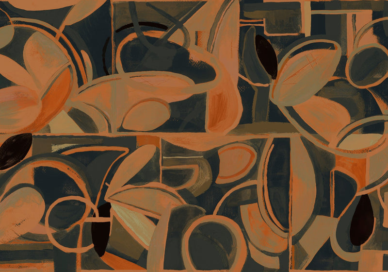 M4905-3 Giant Abstract Black L'Enfant Terrible Mural by Tres Tintas
