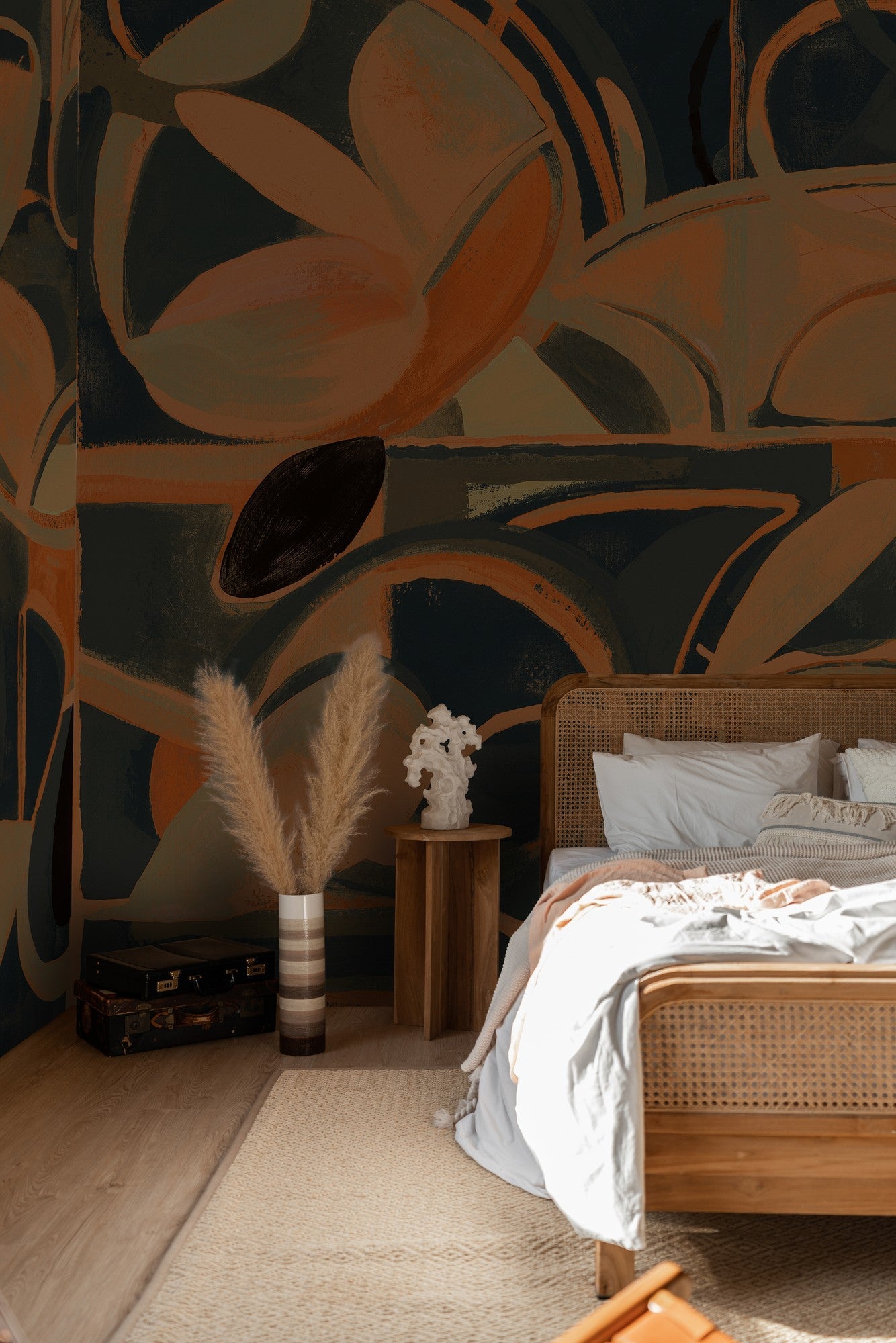 M4905-3 Giant Abstract Black L'Enfant Terrible Mural by Tres Tintas