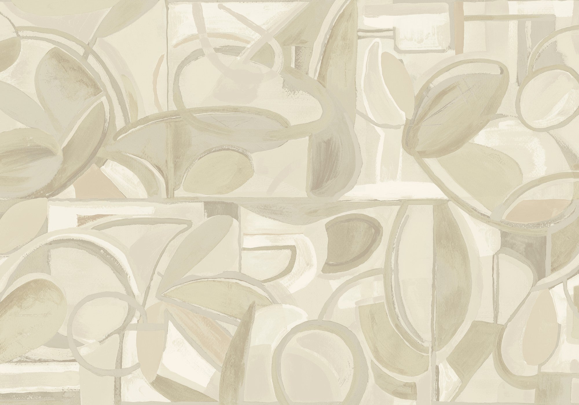 M4905-4 Giant Abstract White L'Enfant Terrible Mural by Tres Tintas