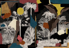 M5001-2 Colonial Abstraction Black Playful Layers Mural by Tres Tintas