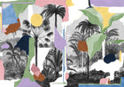 M5001-3 Colonial Abstraction White Playful Layers Mural by Tres Tintas