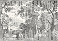 Patch Landscape Black Playful Layers Mural by Tres Tintas