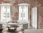 M5002-3 Patch Landscape Red Playful Layers Mural by Tres Tintas