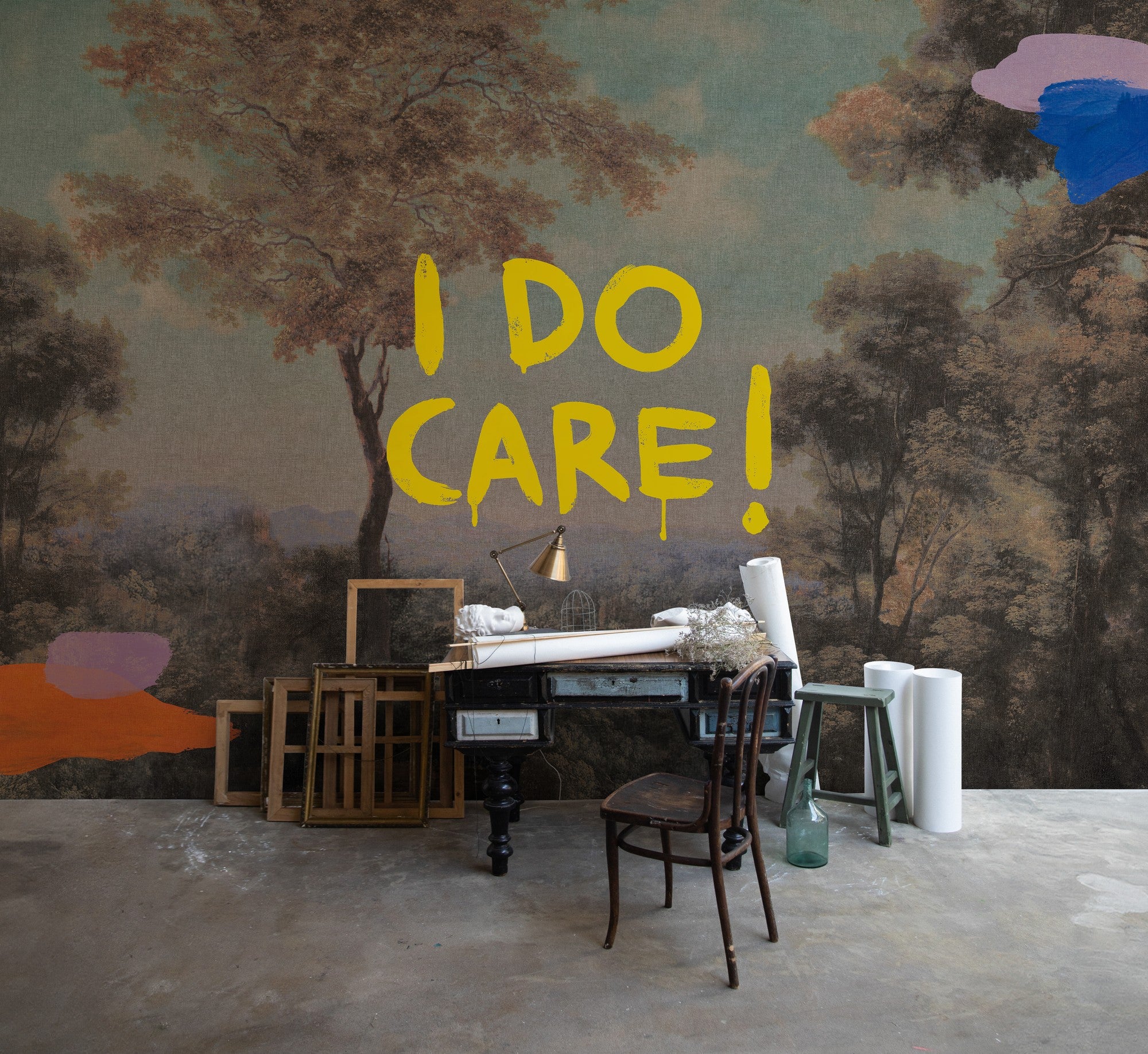 M5003-3 Planet Statement Pink Playful Layers Mural by Tres Tintas