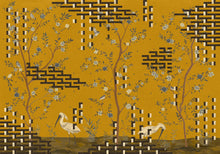 M5004-3 Tetris Chinoiseries Ocher Playful Layers Mural by Tres Tintas