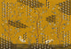 Tetris Chinoiseries Ocher Playful Layers Mural by Tres Tintas
