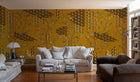 M5004-3 Tetris Chinoiseries Ocher Playful Layers Mural by Tres Tintas