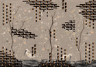 M5004-5 Tetris Chinoiseries Grey Playful Layers Mural by Tres Tintas