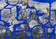 Prehistoric Flowers Blue Playful Layers Mural by Tres Tintas