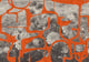 Prehistoric Flowers Orange Playful Layers Mural by Tres Tintas
