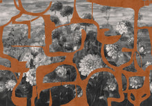 M5005-4 Prehistoric Flowers Tobacco Playful Layers Mural by Tres Tintas