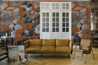 M5005-4 Prehistoric Flowers Tobacco Playful Layers Mural by Tres Tintas