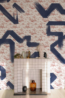 M5006-2 Toile Strokes Garnet Playful Layers Mural by Tres Tintas