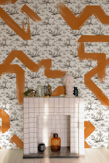 M5006-3 Toile Strokes Orange Playful Layers Mural by Tres Tintas