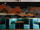 M5007-3 Landscape Collage Black Playful Layers Mural by Tres Tintas