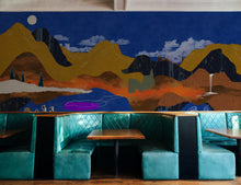 M5007-5 Landscape Collage Blue Playful Layers Mural by Tres Tintas