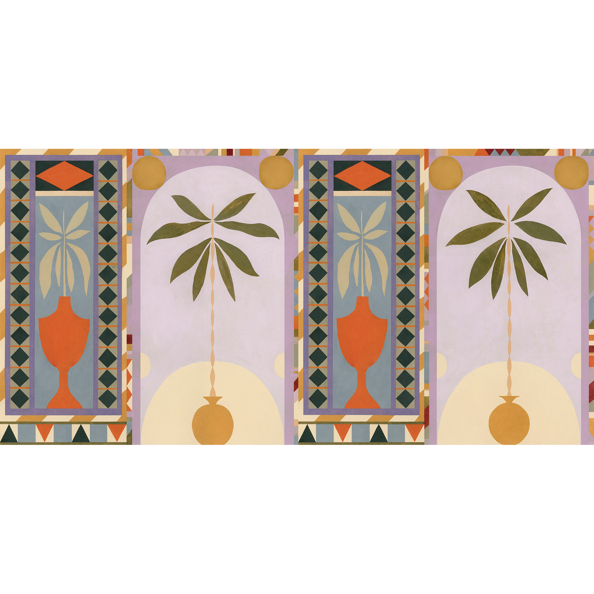 Jungle Arches Mallow New Primitivism Mural by Tres Tintas