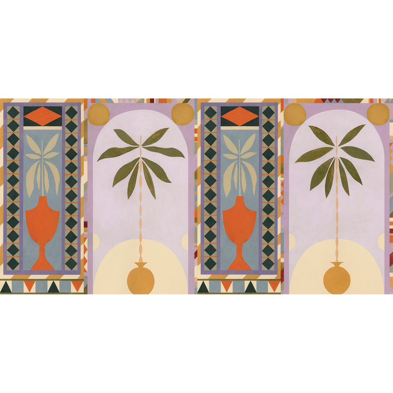 Jungle Arches Mallow New Primitivism Mural by Tres Tintas
