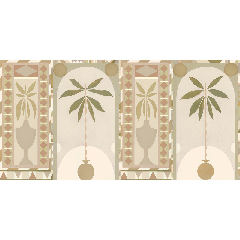 Jungle Arches Beige New Primitivism Mural by Tres Tintas