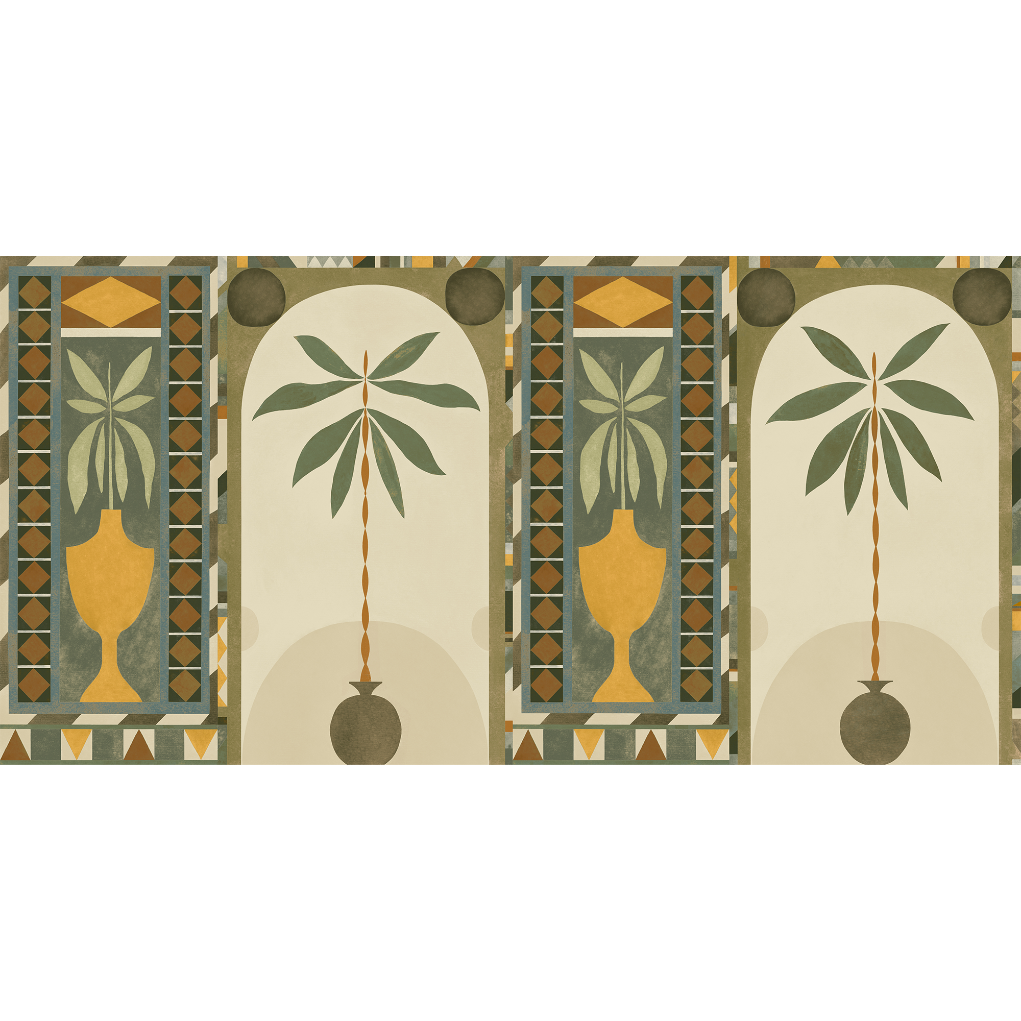 Jungle Arches Green New Primitivism Mural by Tres Tintas