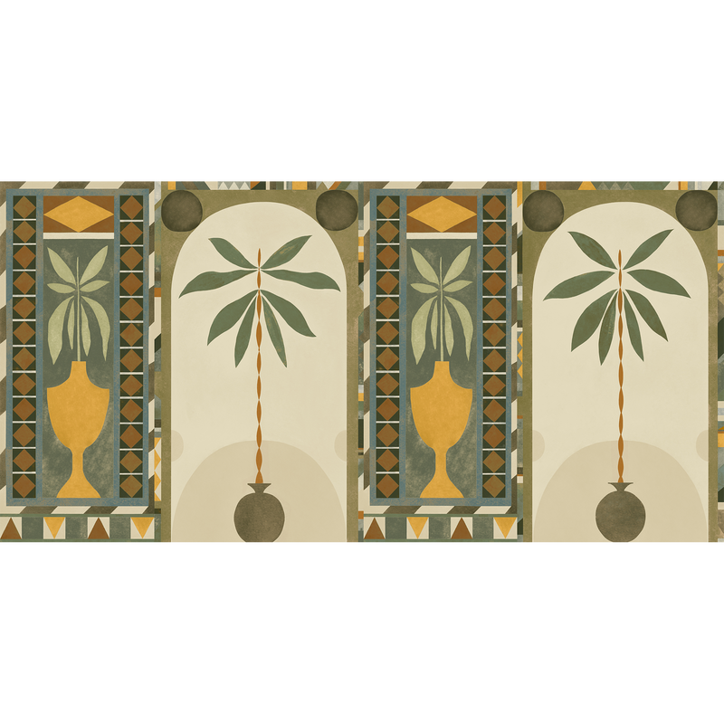 Jungle Arches Green New Primitivism Mural by Tres Tintas