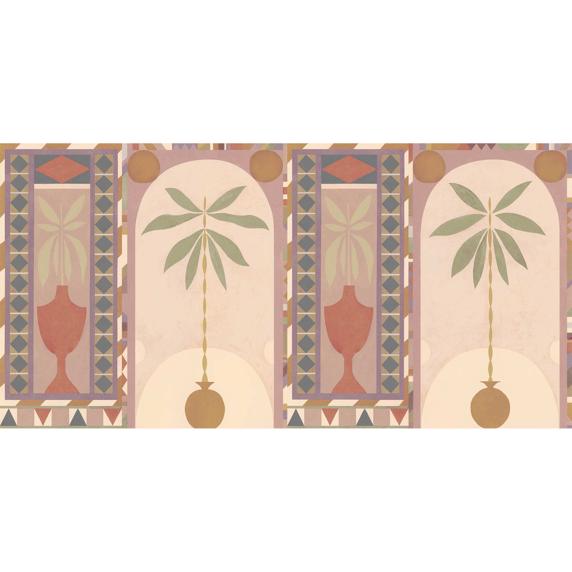 Jungle Arches Pink New Primitivism Mural by Tres Tintas