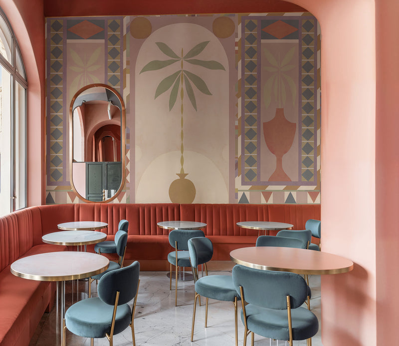 Jungle Arches Pink New Primitivism Mural by Tres Tintas