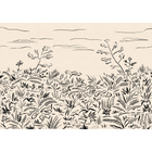Floral Cave Black New Primitivism Mural by Tres Tintas