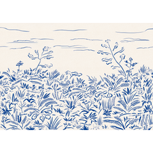 Floral Cave Blue New Primitivism Mural by Tres Tintas