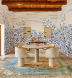 Floral Cave Blue New Primitivism Mural by Tres Tintas
